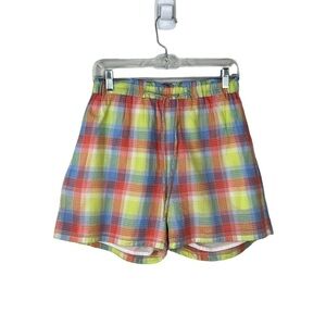 Johnny Was Delacey Plaid Paperbag Shorts